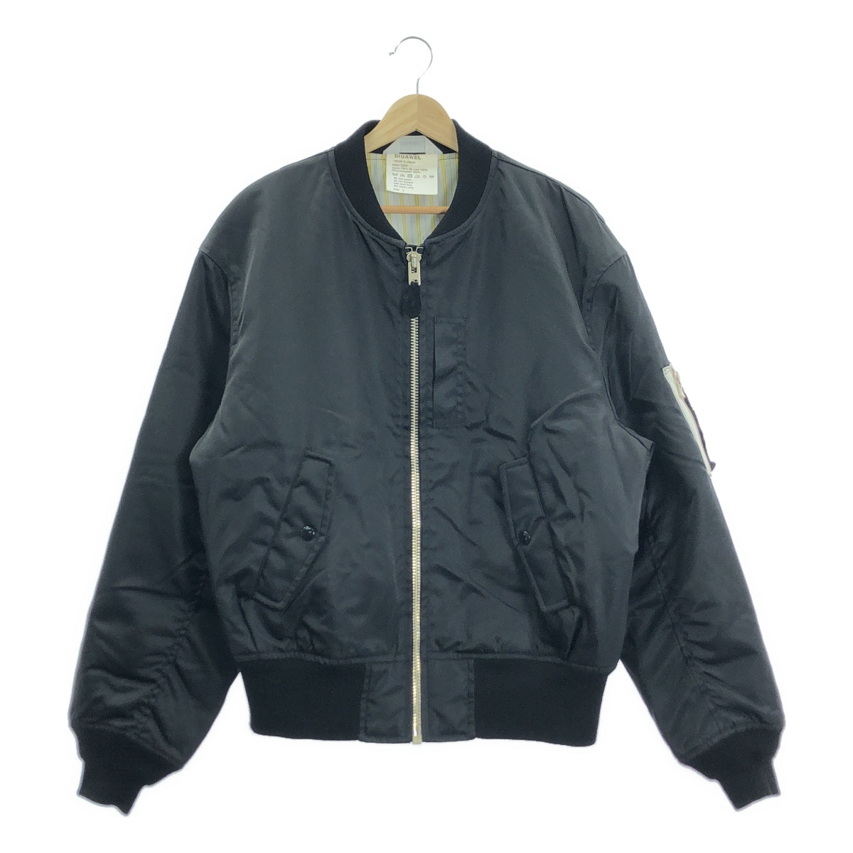 DIGAWEL / ディガウェル | 中綿 ナイロン MA-1 ブルゾン | 3 | ブラック | メンズ