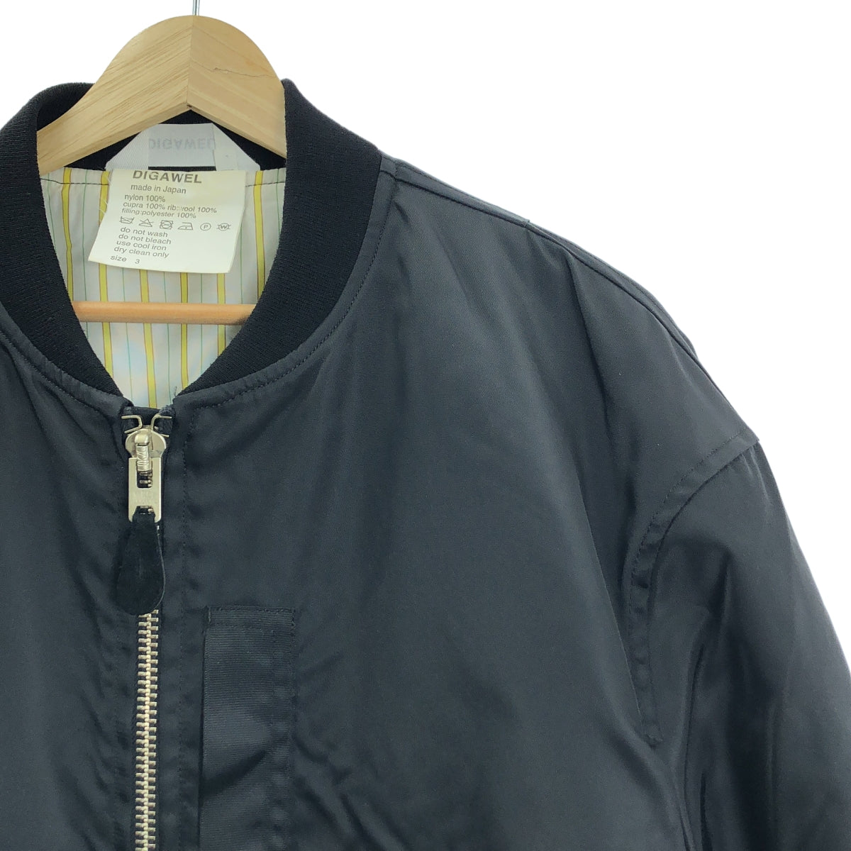 DIGAWEL / ディガウェル | 中綿 ナイロン MA-1 ブルゾン | 3 | ブラック | メンズ