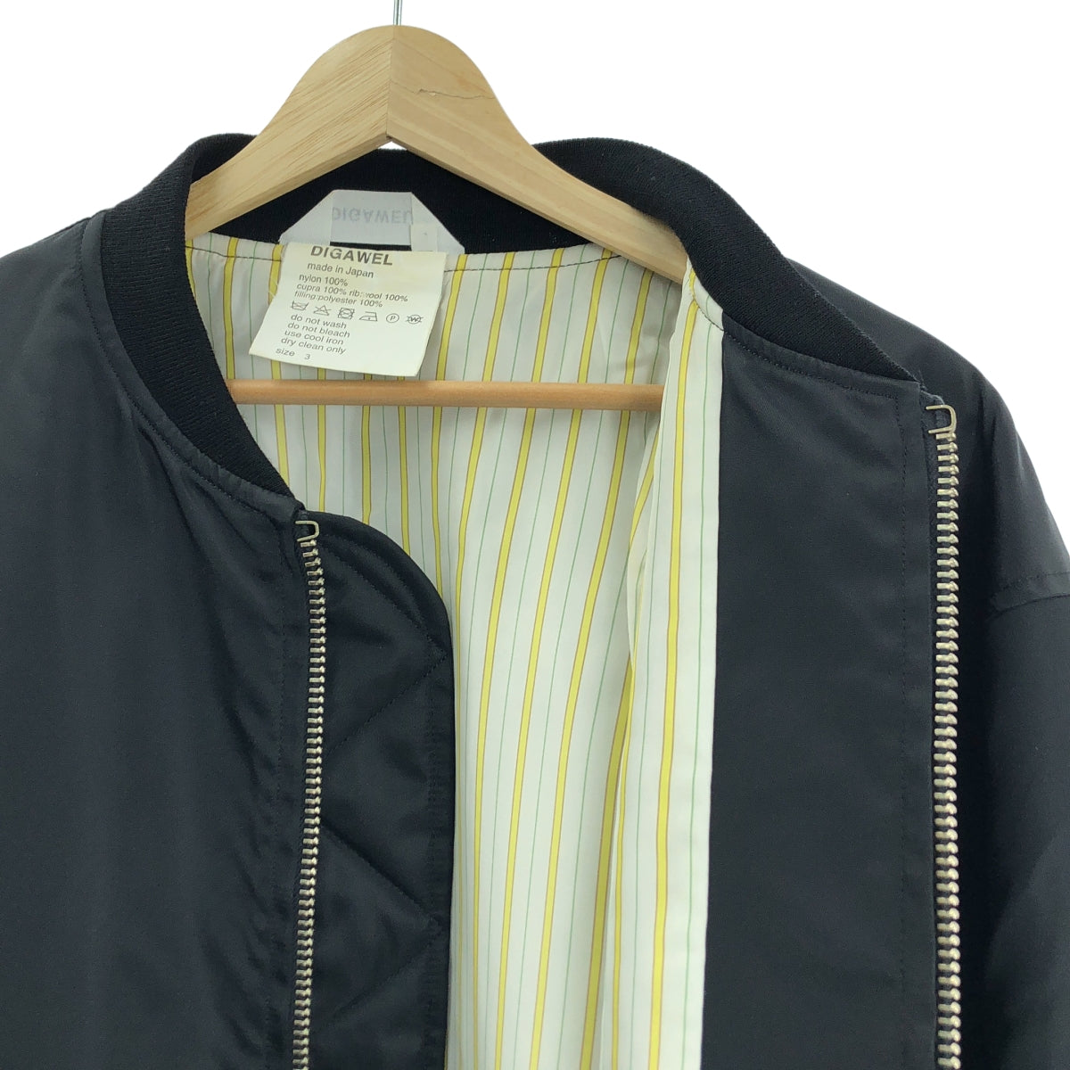 DIGAWEL / ディガウェル | 中綿 ナイロン MA-1 ブルゾン | 3 | ブラック | メンズ