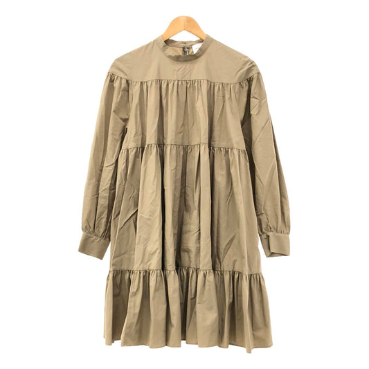 [Good Condition] UNITED ARROWS | Cotton Tiered Mini Dress | Size 38 | Beige | Women's