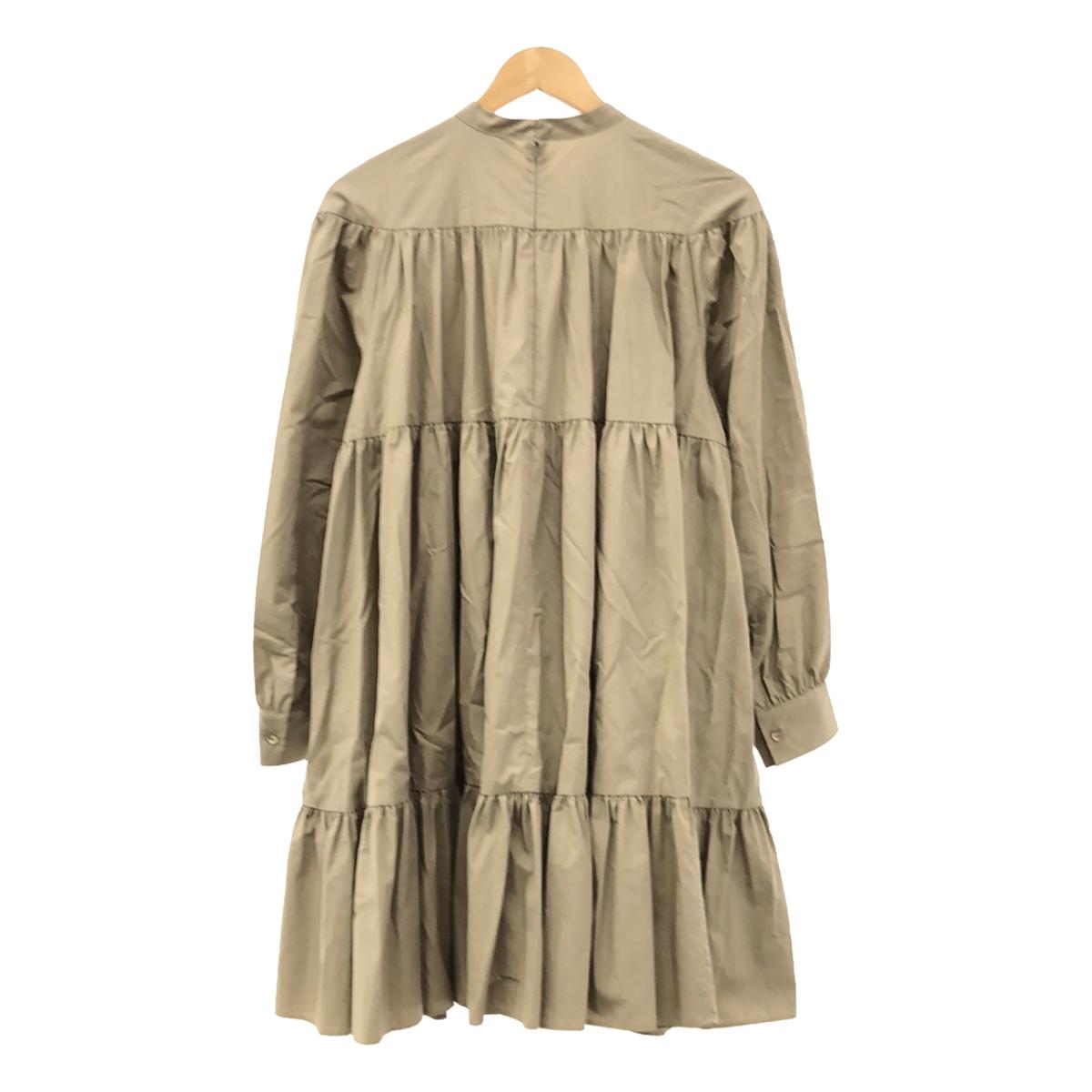 [Good Condition] UNITED ARROWS | Cotton Tiered Mini Dress | Size 38 | Beige | Women's