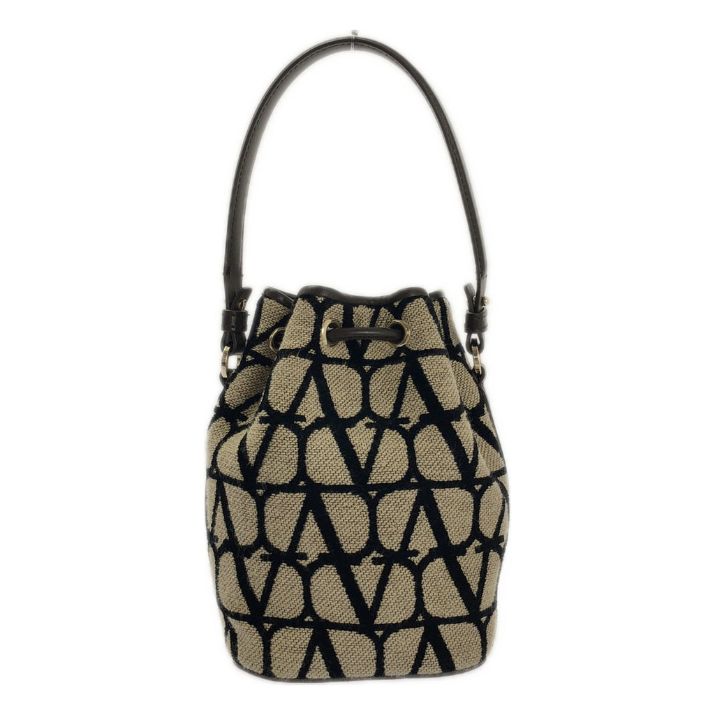 【미품】 VALENTINO GARAVANI / 발렌티노 가라바니 | 2way 트와르 이코노그라프 미니 버킷 백 | 다크 브라운/베이지 |