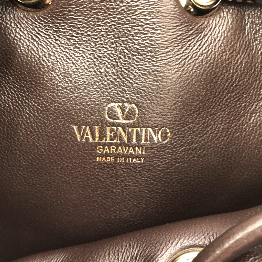 【미품】 VALENTINO GARAVANI / 발렌티노 가라바니 | 2way 트와르 이코노그라프 미니 버킷 백 | 다크 브라운/베이지 |