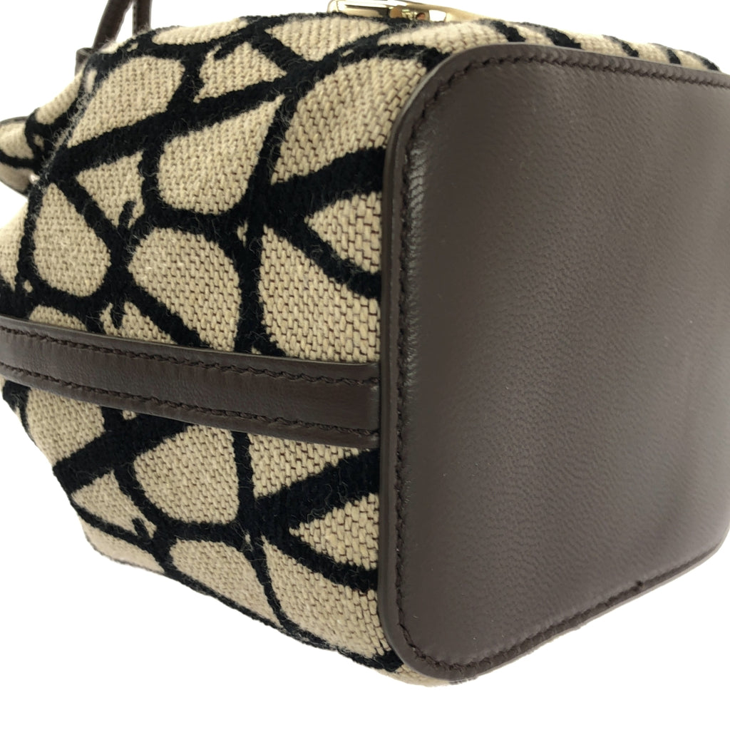 【미품】 VALENTINO GARAVANI / 발렌티노 가라바니 | 2way 트와르 이코노그라프 미니 버킷 백 | 다크 브라운/베이지 |