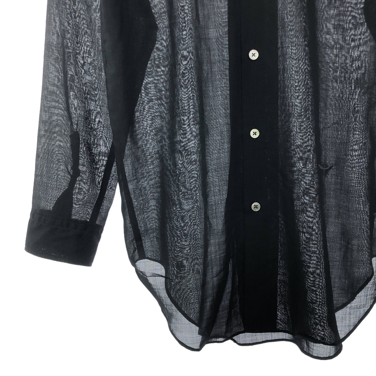 MADISON BLUE | SH W/VOILE WOOL VOILE Madame Shirt | 01(S) | Black | Women's