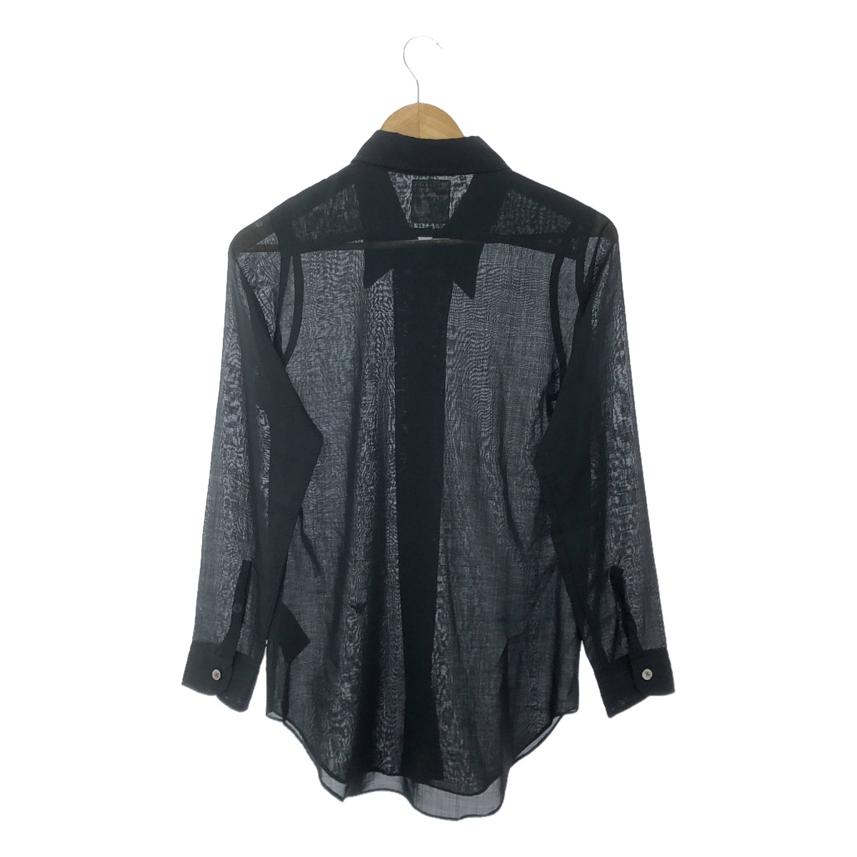 MADISON BLUE | SH W/VOILE WOOL VOILE Madame Shirt | 01(S) | Black | Women's