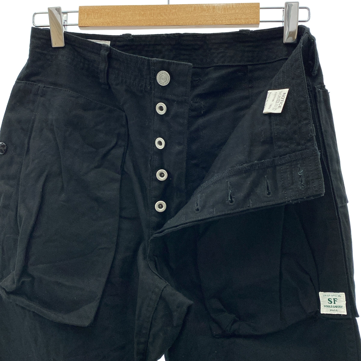 【미품】 SASSAFRAS / 사사후라스 | SPRAYER PANTS 폴리에스테르 레이온 스플레이어 팬츠 | S | 블랙 |