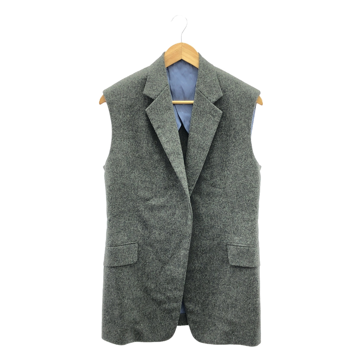 BLAMINK / ブラミンク | WOOL LAPEL VEST ウール ラペル ロング ベスト | 36 | レディース