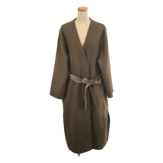 green label relaxing / green label relaxing | FM MANTECO River No Lapel Coat | 38 | Khaki | Women's