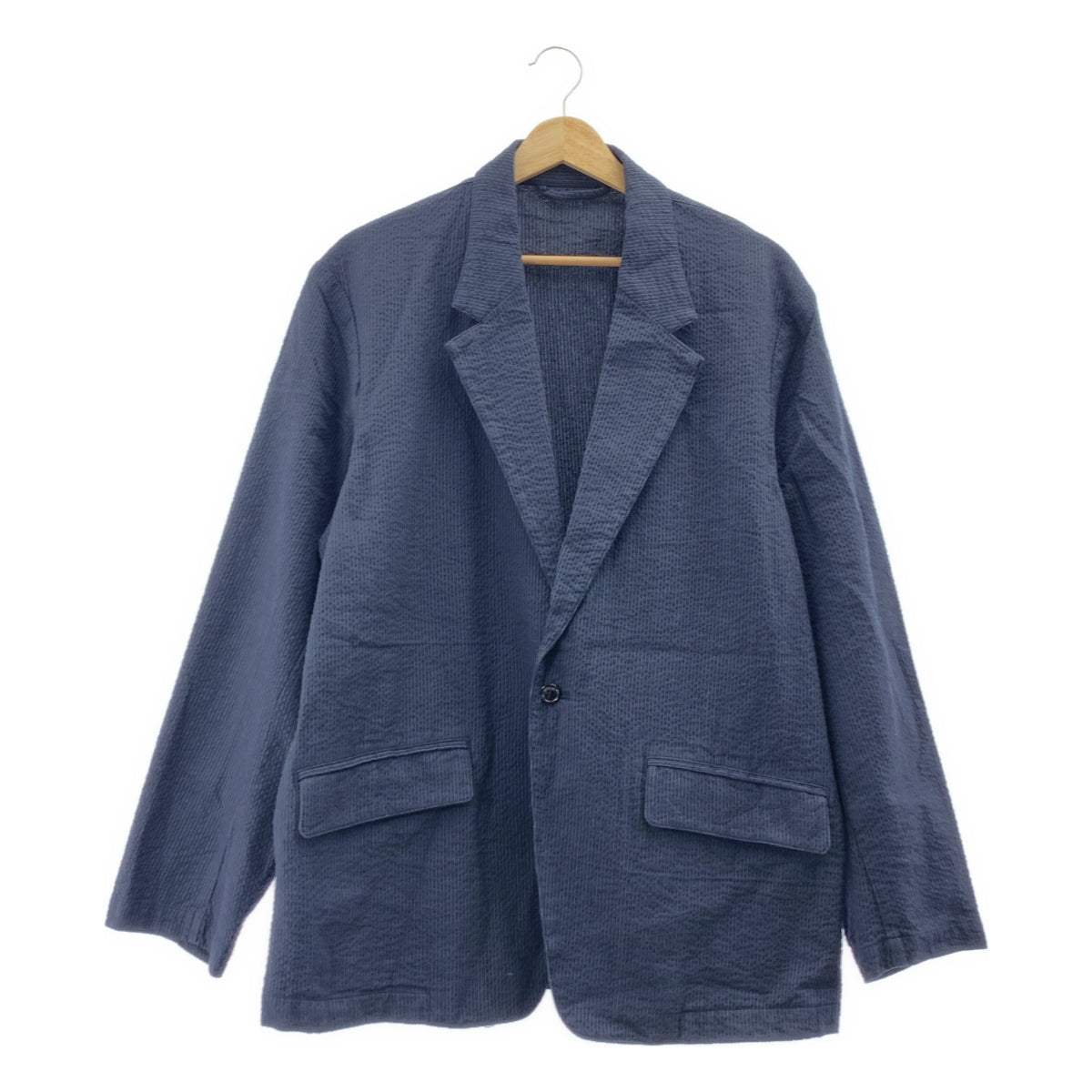 CONFECT | 條紋 1B 單排扣修身西裝外套 | 4 號 | 海軍藍 | 男士