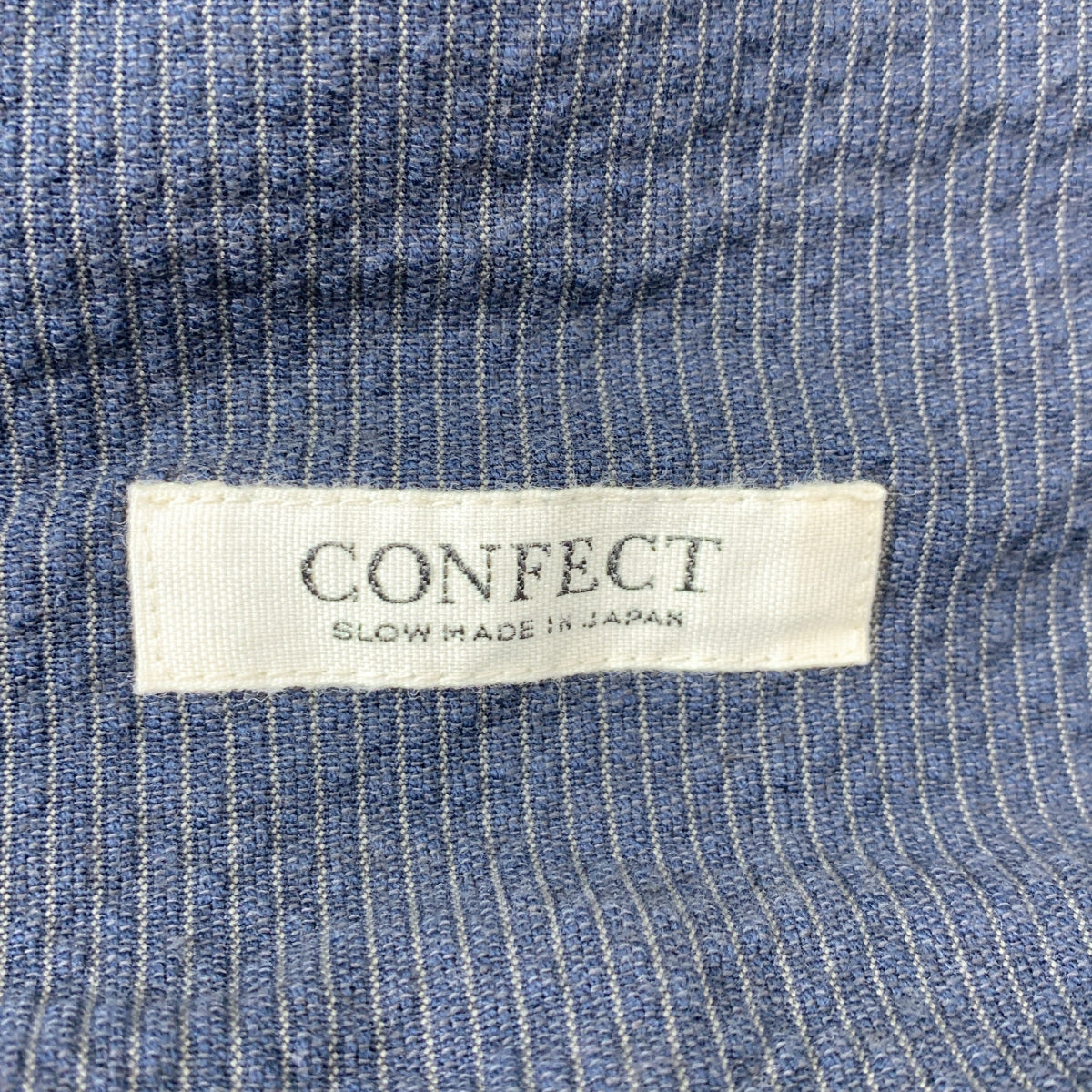 CONFECT | 條紋 1B 單排扣修身西裝外套 | 4 號 | 海軍藍 | 男士