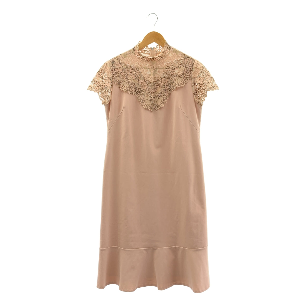 CHRISCELIN / クリスセリーン | フラワー レース バックジップ ハイネック ドレス ワンピース / 裏地付き３０ | 42 | レディース