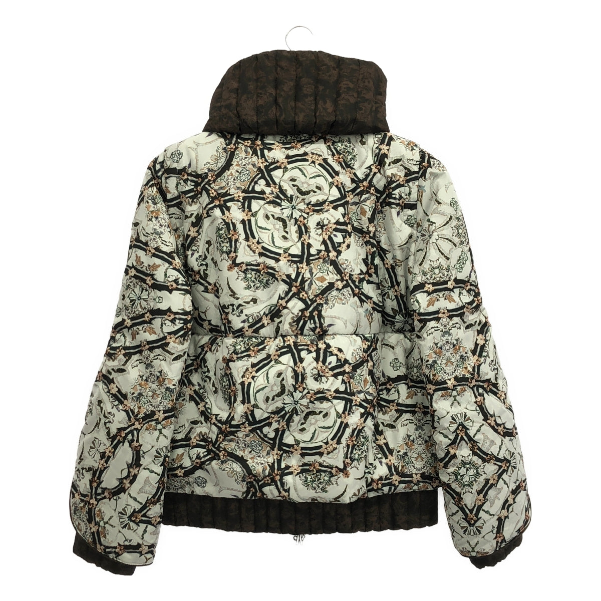 [狀況良好] MONCLER | FIEST GIUBBOTTO / 全身印花多層袖抽繩羽絨外套 | 0 | 白色/棕色 | 女款