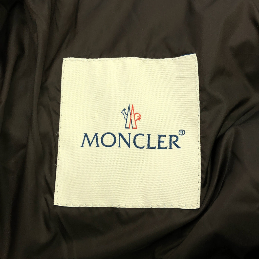 【美品】  MONCLER / モンクレール | FIEST GIUBBOTTO / 総柄 レイヤード スリーブ ドローストリング ダウンジャケット | 0 | ホワイト/ブラウン | レディース