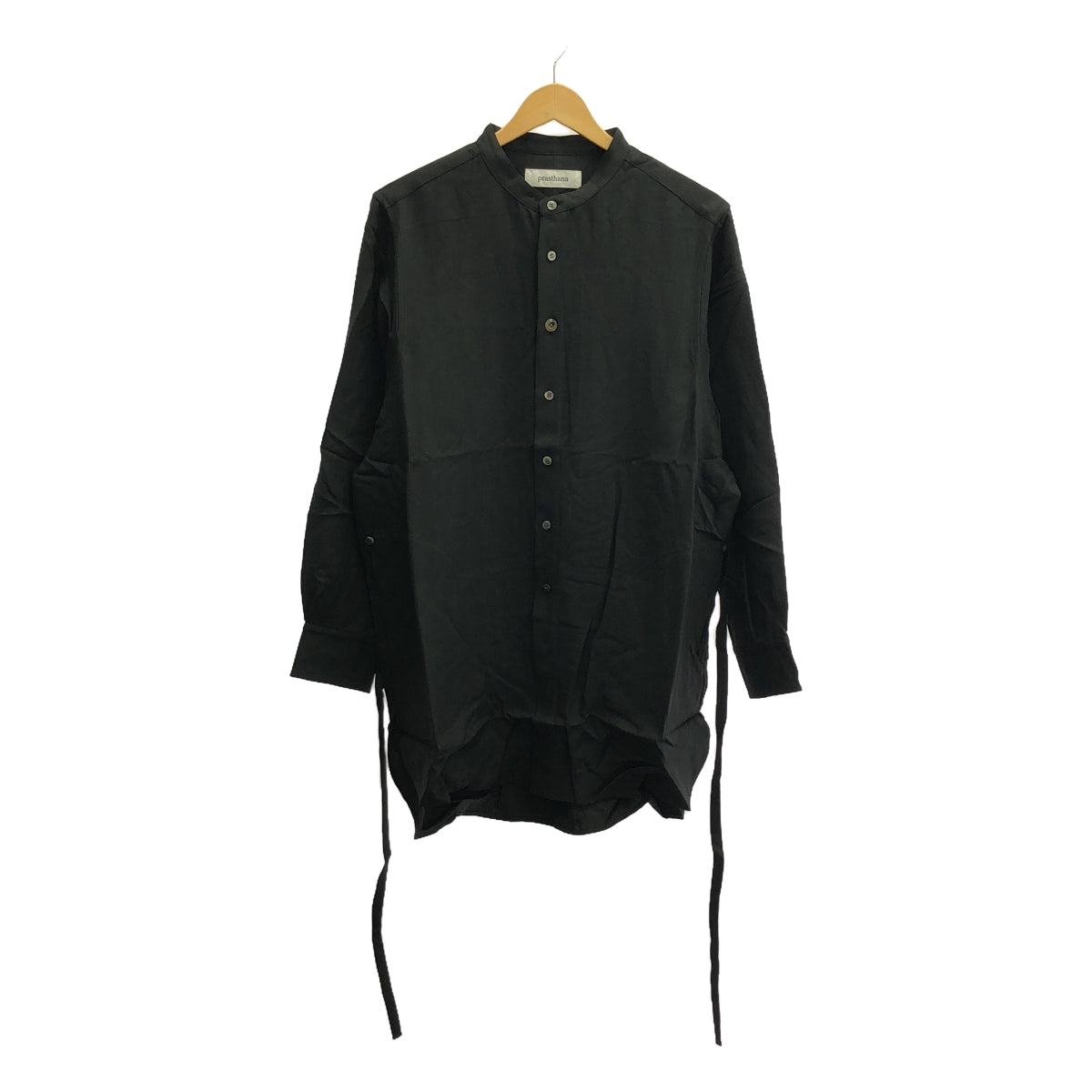 【신품】 prasthana / 프라스타나 | strings band collar shirt ver2 / 셔츠 | M | 블랙 | 남성