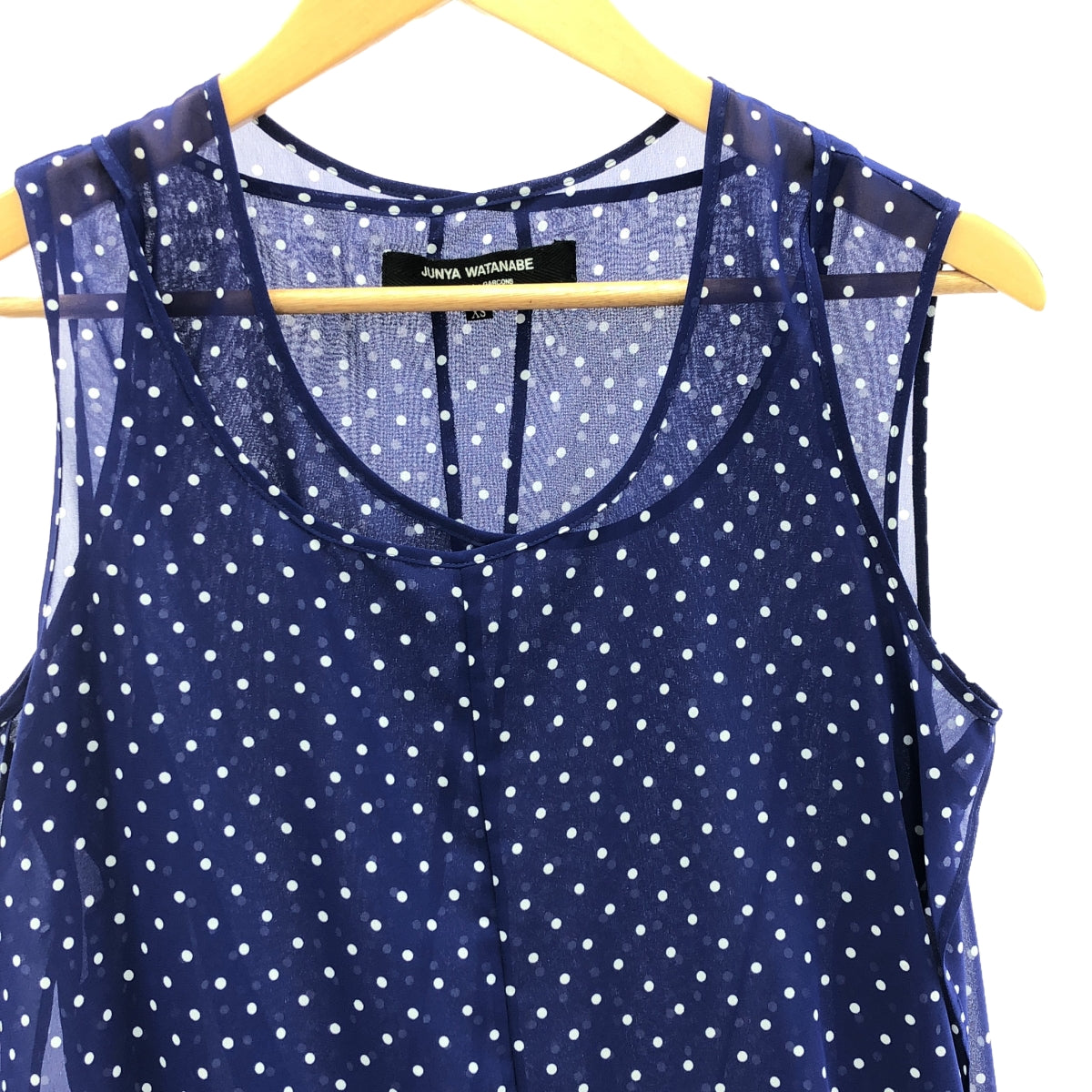 JUNYA WATANABE COMME des GARCONS / Junya Watanabe | 2012SS | Dot double cross sleeveless shirt | XS | Blue/White | Women's