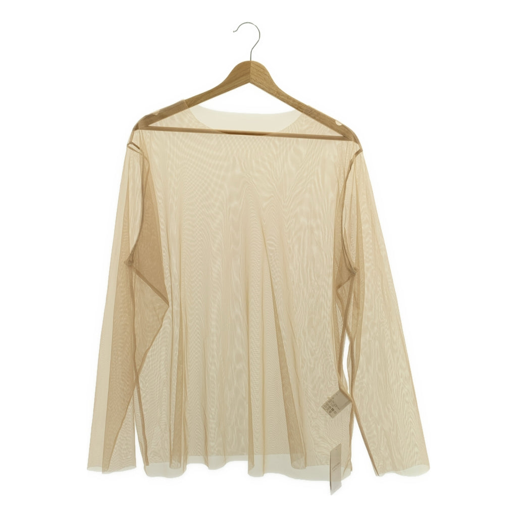 【成色極佳】AP STUDIO | 2023春夏系列 | 薄紗圓領襯衫 | F碼 | 米色 | 女款