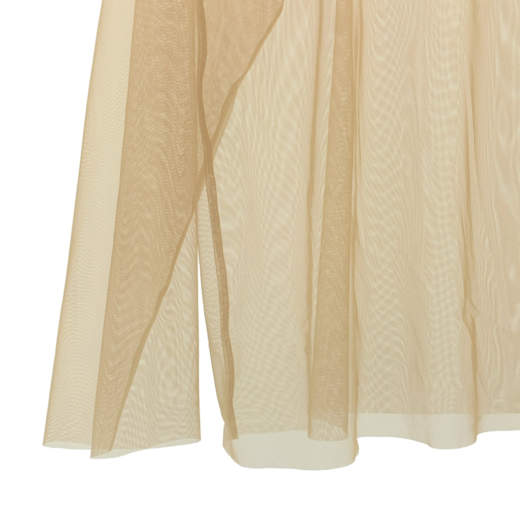 【成色極佳】AP STUDIO | 2023春夏系列 | 薄紗圓領襯衫 | F碼 | 米色 | 女款