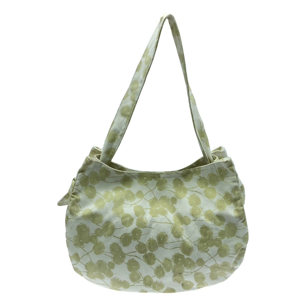 棉紡織商行 |全身印花帆布單肩包 |白色/黃色 |女性的