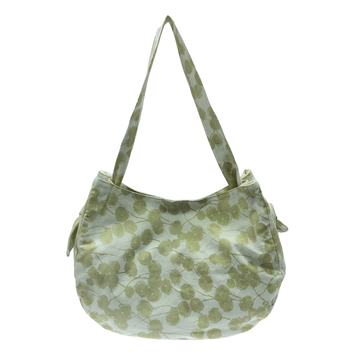 棉紡織商行 |全身印花帆布單肩包 |白色/黃色 |女性的