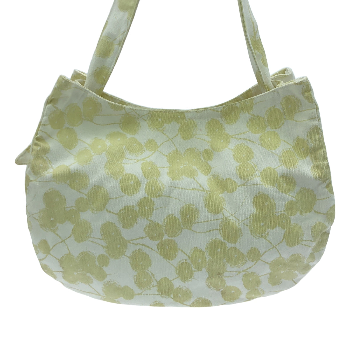 棉紡織商行 |全身印花帆布單肩包 |白色/黃色 |女性的