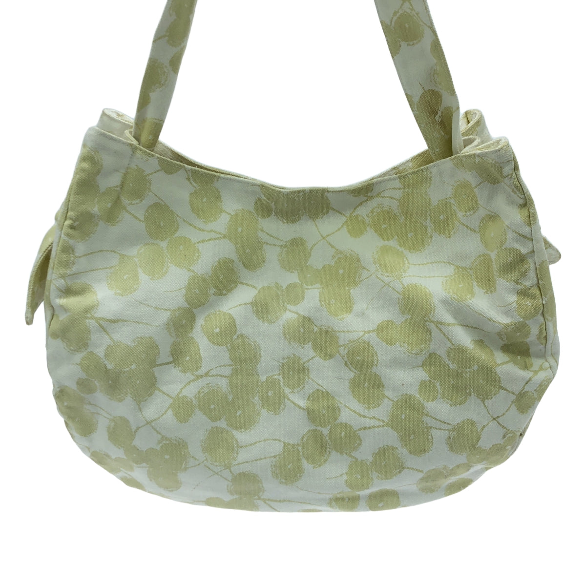 棉紡織商行 |全身印花帆布單肩包 |白色/黃色 |女性的