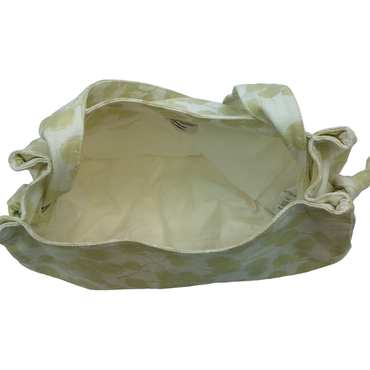 棉紡織商行 |全身印花帆布單肩包 |白色/黃色 |女性的