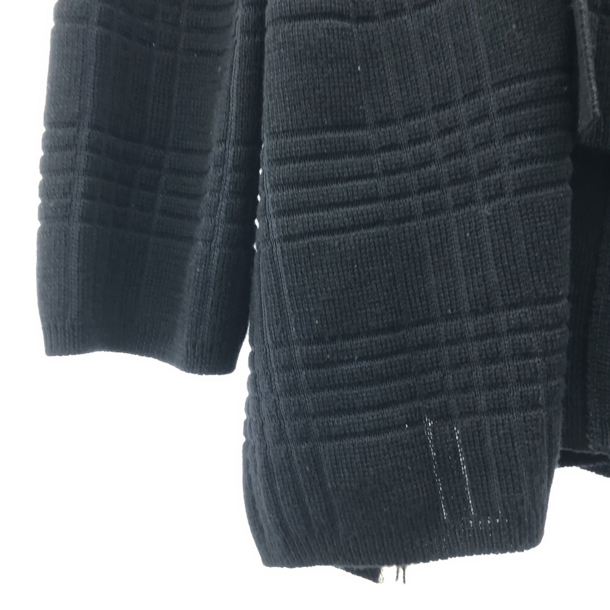 COMME des GARÇONS HOMME PLUS | 2018 秋冬 / AD2018 |扭紋格紋羊毛針織開襟衫| SHOPBOP L 號 |黑/白|男士