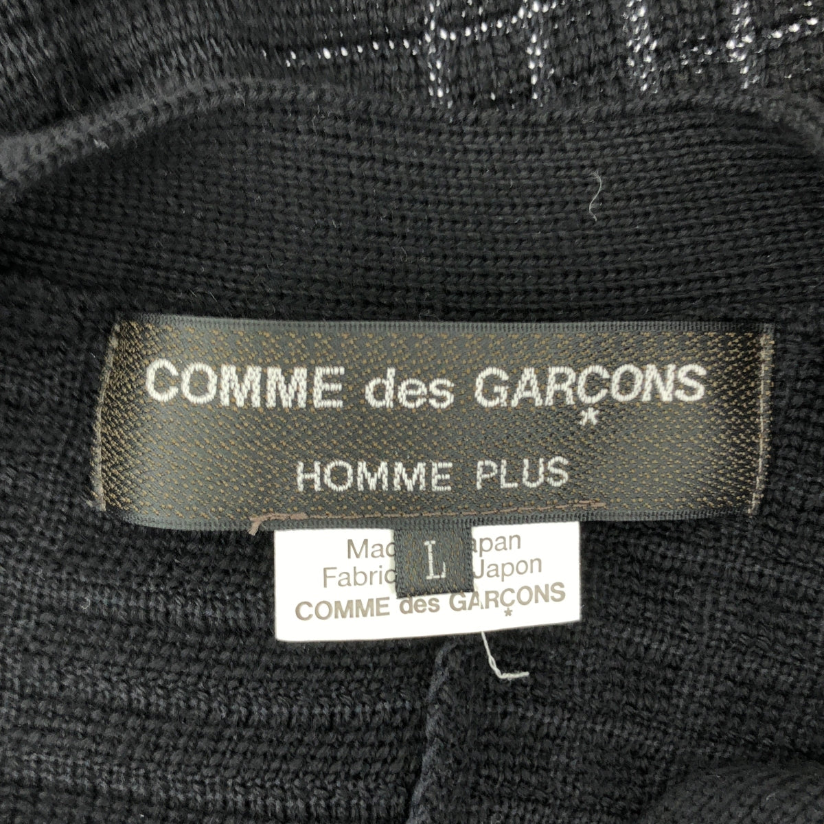 COMME des GARÇONS HOMME PLUS | 2018 秋冬 / AD2018 |扭紋格紋羊毛針織開襟衫| SHOPBOP L 號 |黑/白|男士