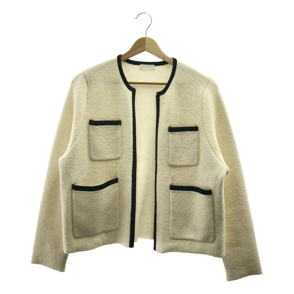 Tomorrowland BALLSEY | 羊毛尼龍圈形呢開襟羊毛衫 | S 碼 | 白色/黑色 | 女款