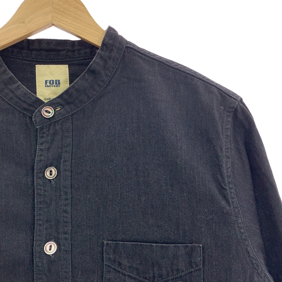 FOB FACTORY | 牛仔立領襯衫 | S碼 | 男款