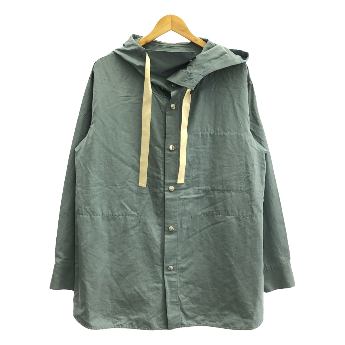 JIL SANDER+ / ジルサンダープラス | コットンリネン フーデッド コート | 44 | ライトブルー | メンズ