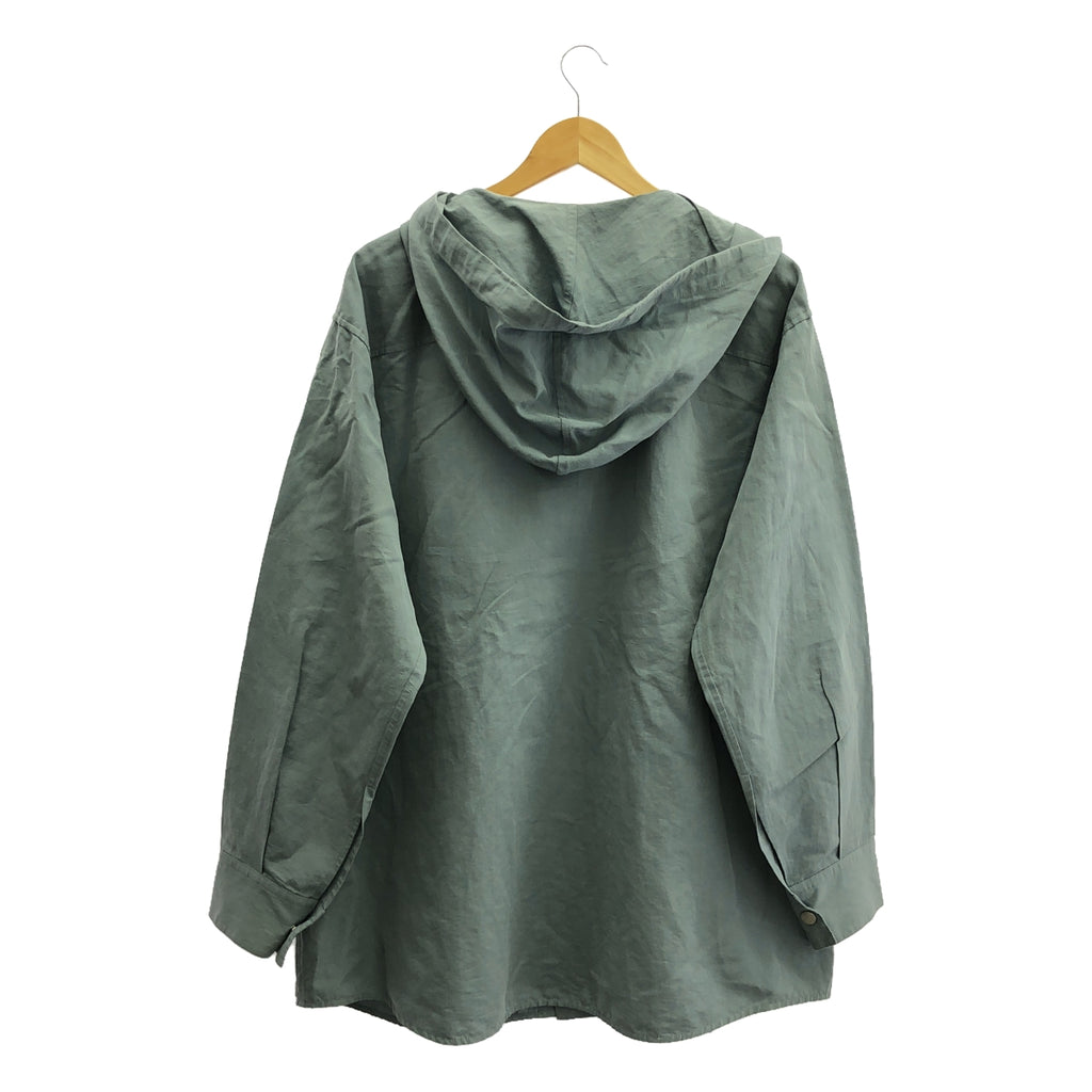 JIL SANDER+ / ジルサンダープラス | コットンリネン フーデッド コート | 44 | ライトブルー | メンズ