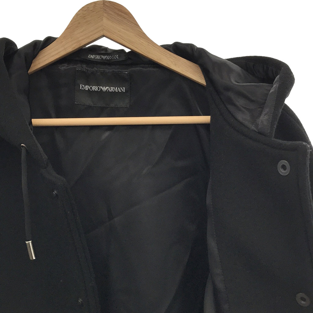 [狀況良好] EMPORIO ARMANI / 安普里奧·阿瑪尼 |梅爾頓羊毛連帽夾克 / 全襯裡 | 50 |黑色 |男士