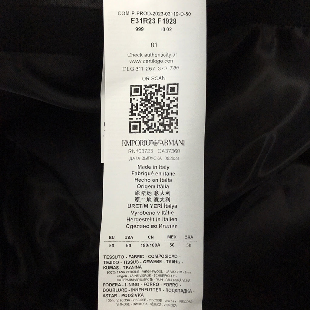 [狀況良好] EMPORIO ARMANI / 安普里奧·阿瑪尼 |梅爾頓羊毛連帽夾克 / 全襯裡 | 50 |黑色 |男士