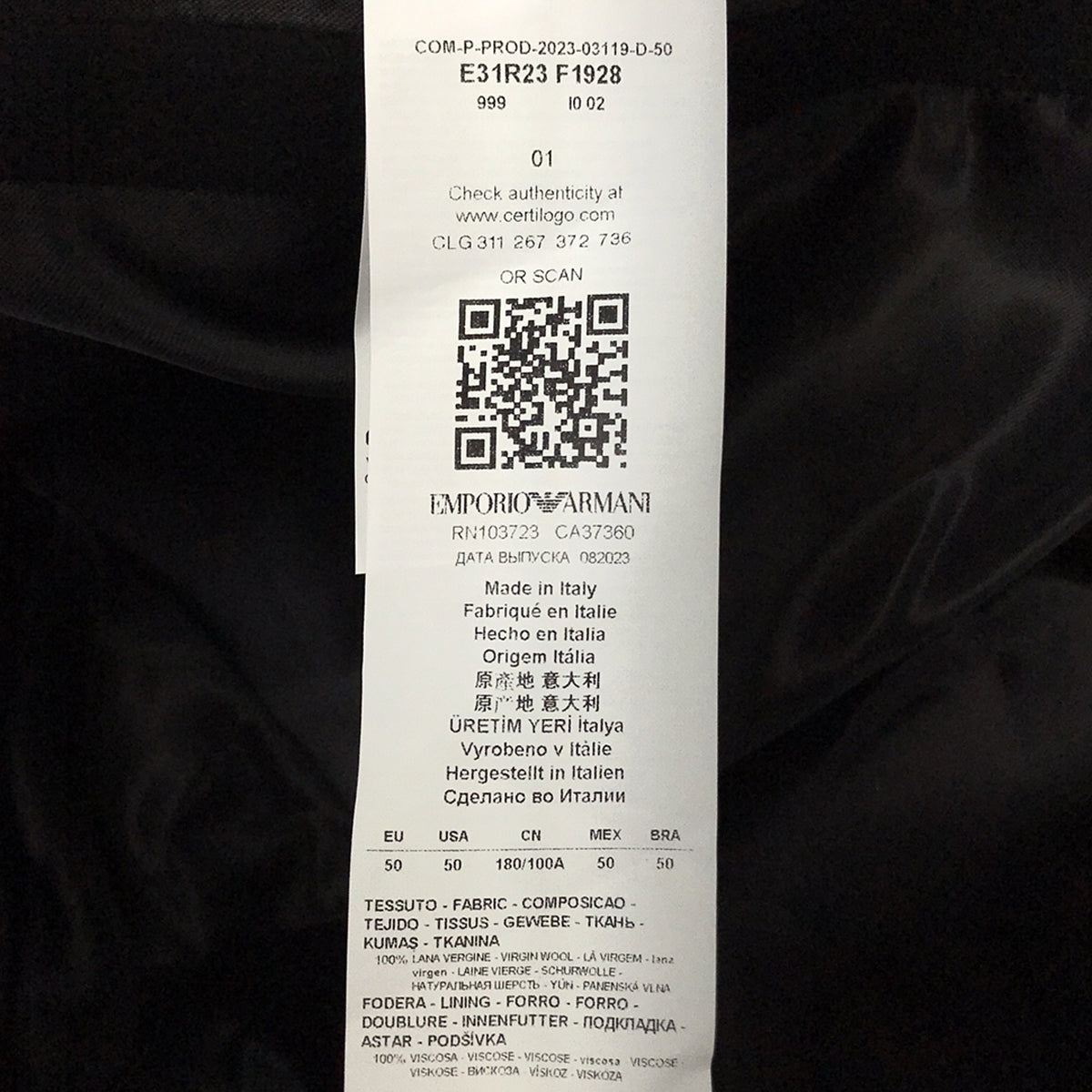 [狀況良好] EMPORIO ARMANI / 安普里奧·阿瑪尼 |梅爾頓羊毛連帽夾克 / 全襯裡 | 50 |黑色 |男士