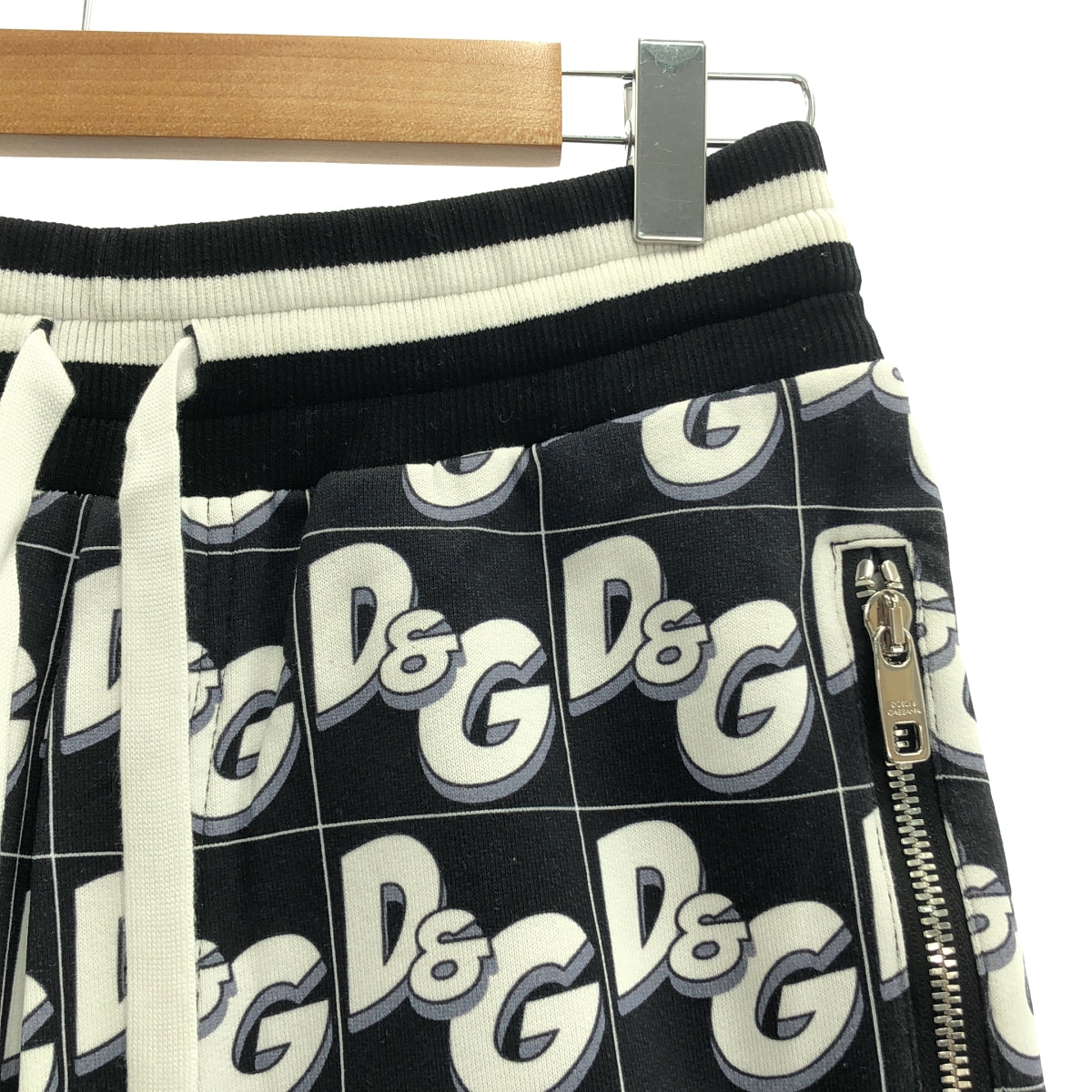 DOLCE＆GABBANA / ドルチェ＆ガッバーナドルガバ | コットン 総柄 ロゴジップ ドローストリング ショートパンツ ショーツ | XS | メンズ