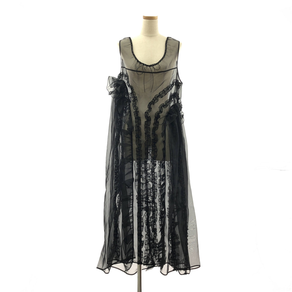 Cecilie Bahnsen / セシリーバンセン | OPAL DRESS オパールドレス シルク フリル シアー ノースリーブ ワンピース | UK6 |