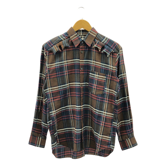 COMME des GARCONS SHIRT / 콤데 갤슨 셔츠 | 패딩 스타 요크 코튼 체크 긴 소매 셔츠 | XS | 남성
