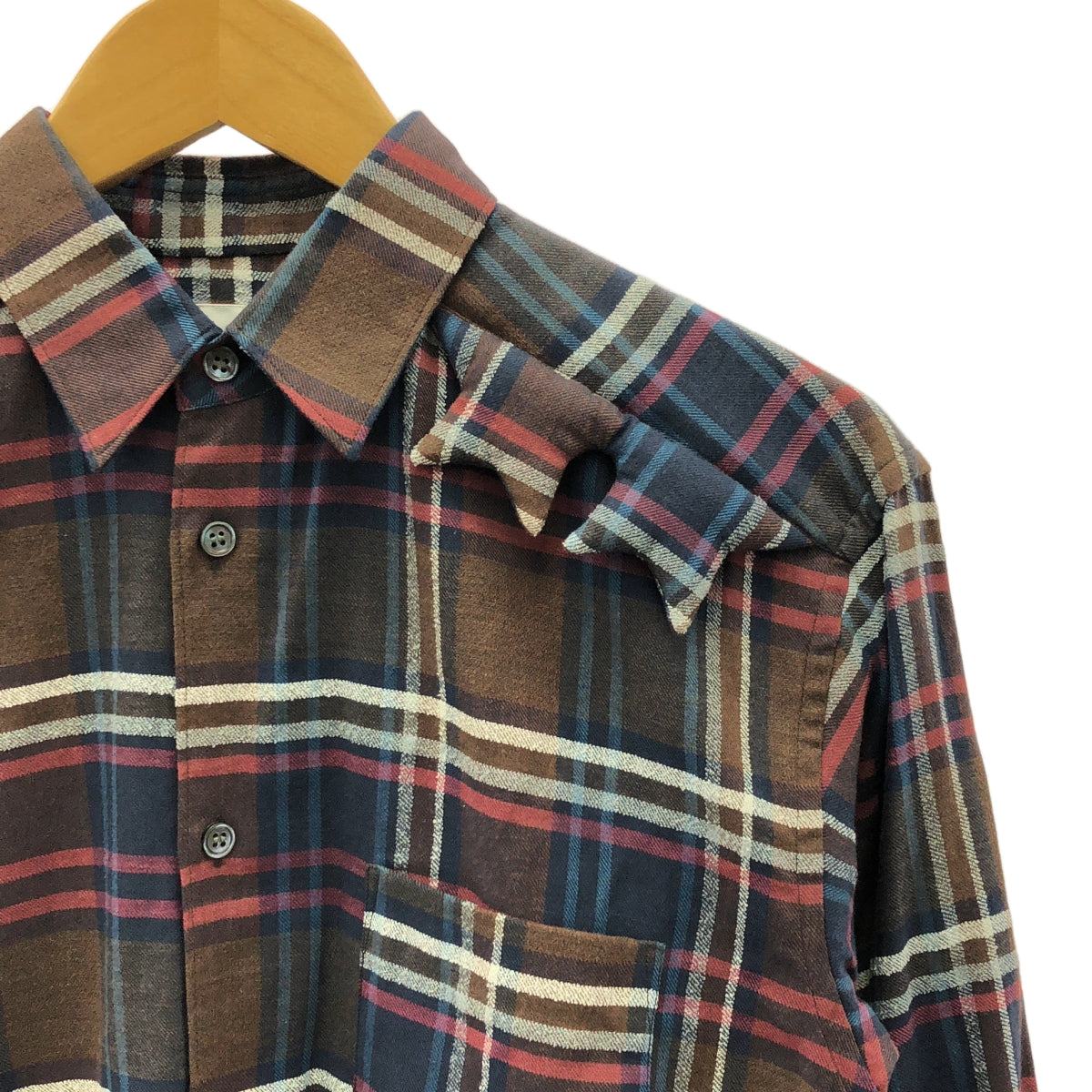COMME des GARCONS SHIRT / コムデギャルソンシャツ | パッデッドスターヨーク コットン チェック 長袖 シャツ | XS | マルチカラー | メンズ