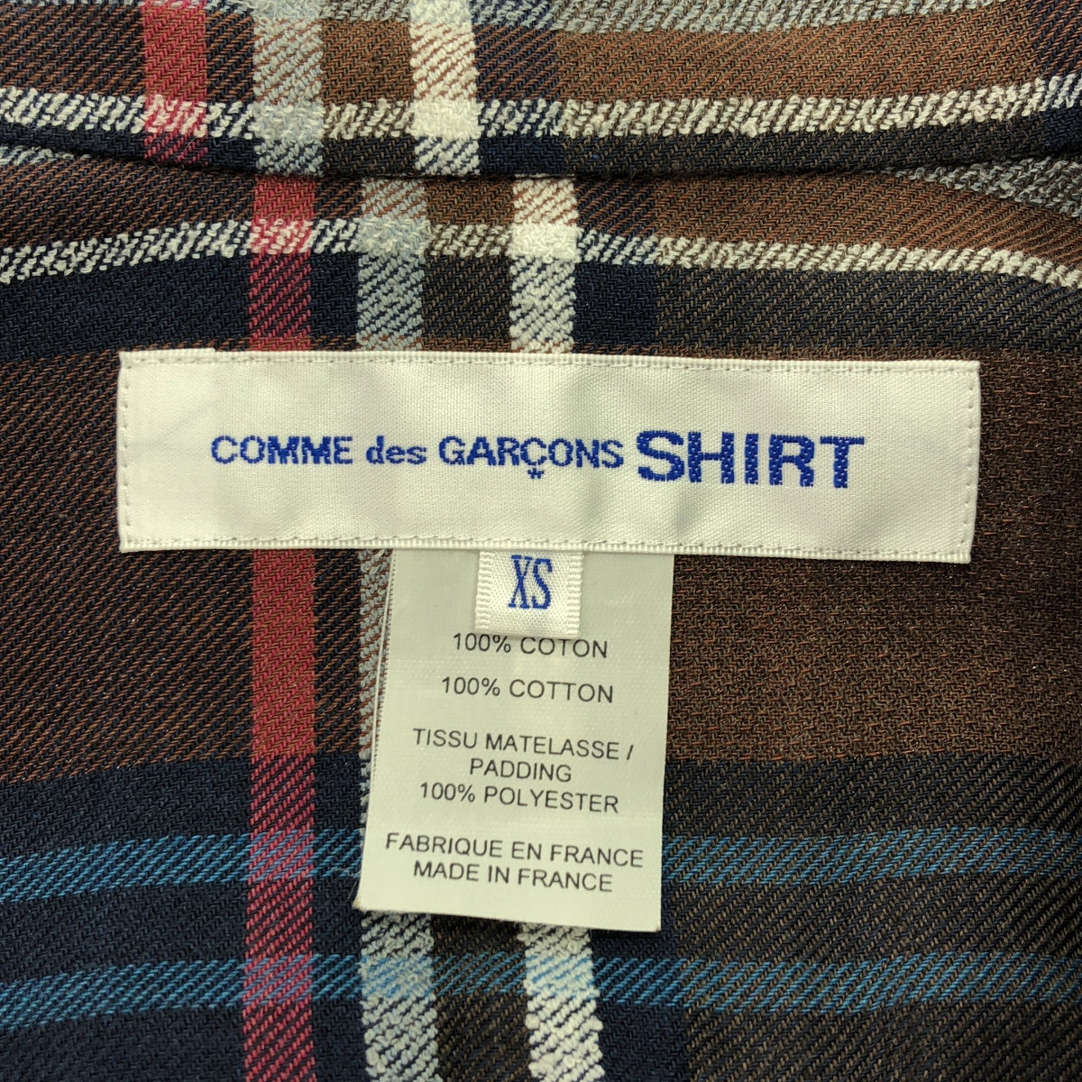 COMME des GARCONS SHIRT / コムデギャルソンシャツ | パッデッドスターヨーク コットン チェック 長袖 シャツ | XS | マルチカラー | メンズ