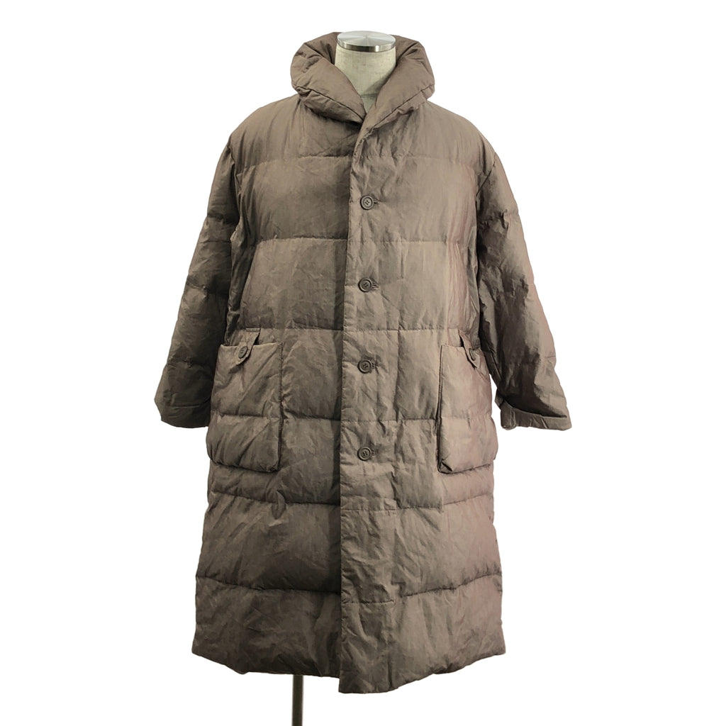 ISSEY MIYAKE / イッセイミヤケ | WINDCOAT ウインドコート / ショールカラー ダウンコート | M | ブラウン系 | メンズ