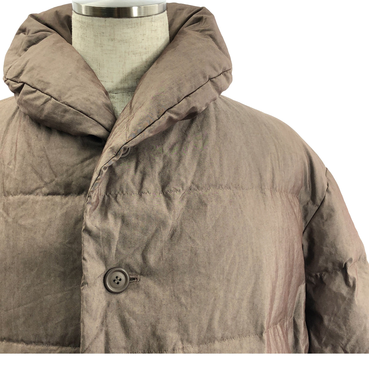 ISSEY MIYAKE / 잇세이 미야케 | WINDCOAT 윈드 코트 / 숄 컬러 다운 코트 | M | 브라운 계 | 남성