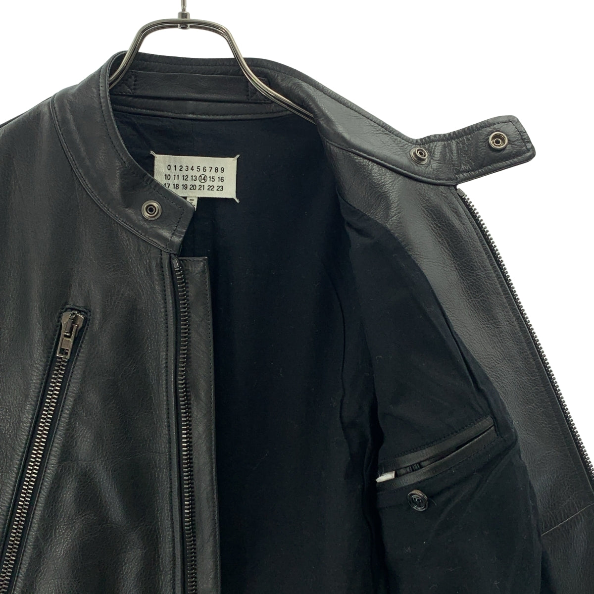 Maison Martin Margiela / メゾンマルタンマルジェラ | 2012AW | 5ZIP LEATHER RIDERS JACKET 八の字 レザー ライダースジャケット | 44 | ブラック | メンズ