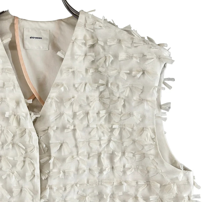 yori shirocon / ヨリシロコン | ミニリボン ショートジレ ベスト | 36 | レディース