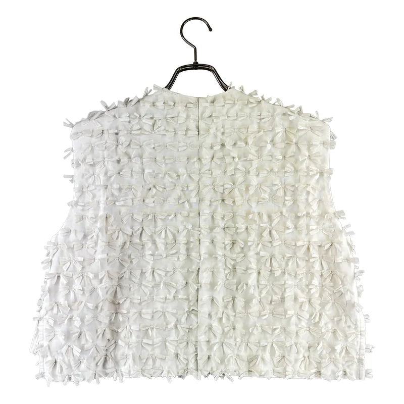 yori shirocon / ヨリシロコン | ミニリボン ショートジレ ベスト | 36 | レディース