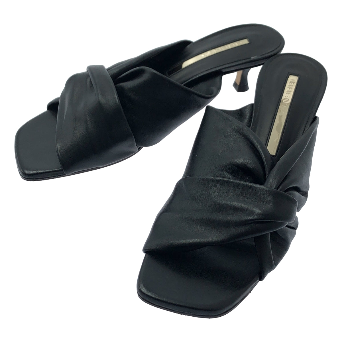 BRENTA / 브렌타 | 크로스 가죽 뮬 샌들 | 36 | 블랙 | 여성