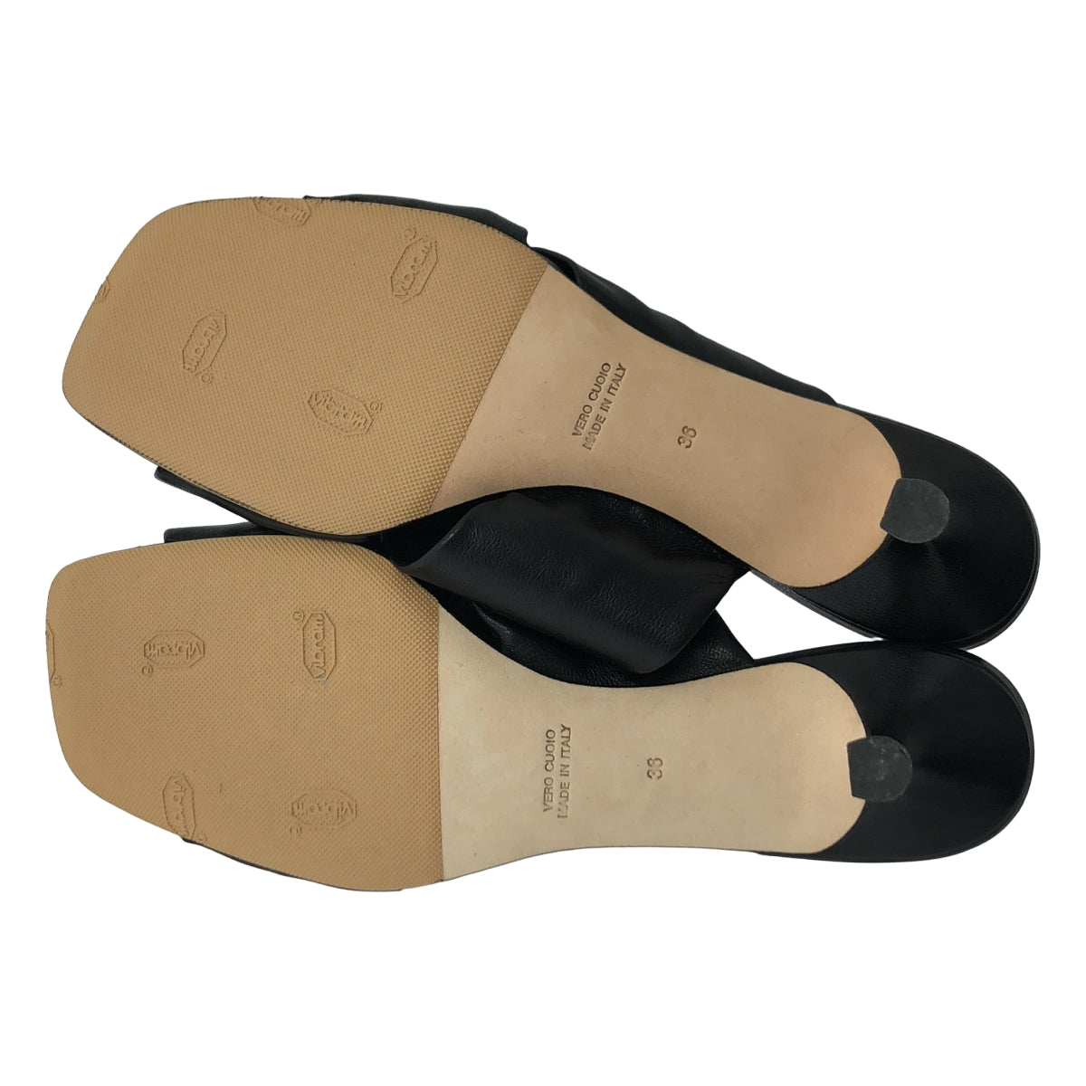 BRENTA / 브렌타 | 크로스 가죽 뮬 샌들 | 36 | 블랙 | 여성