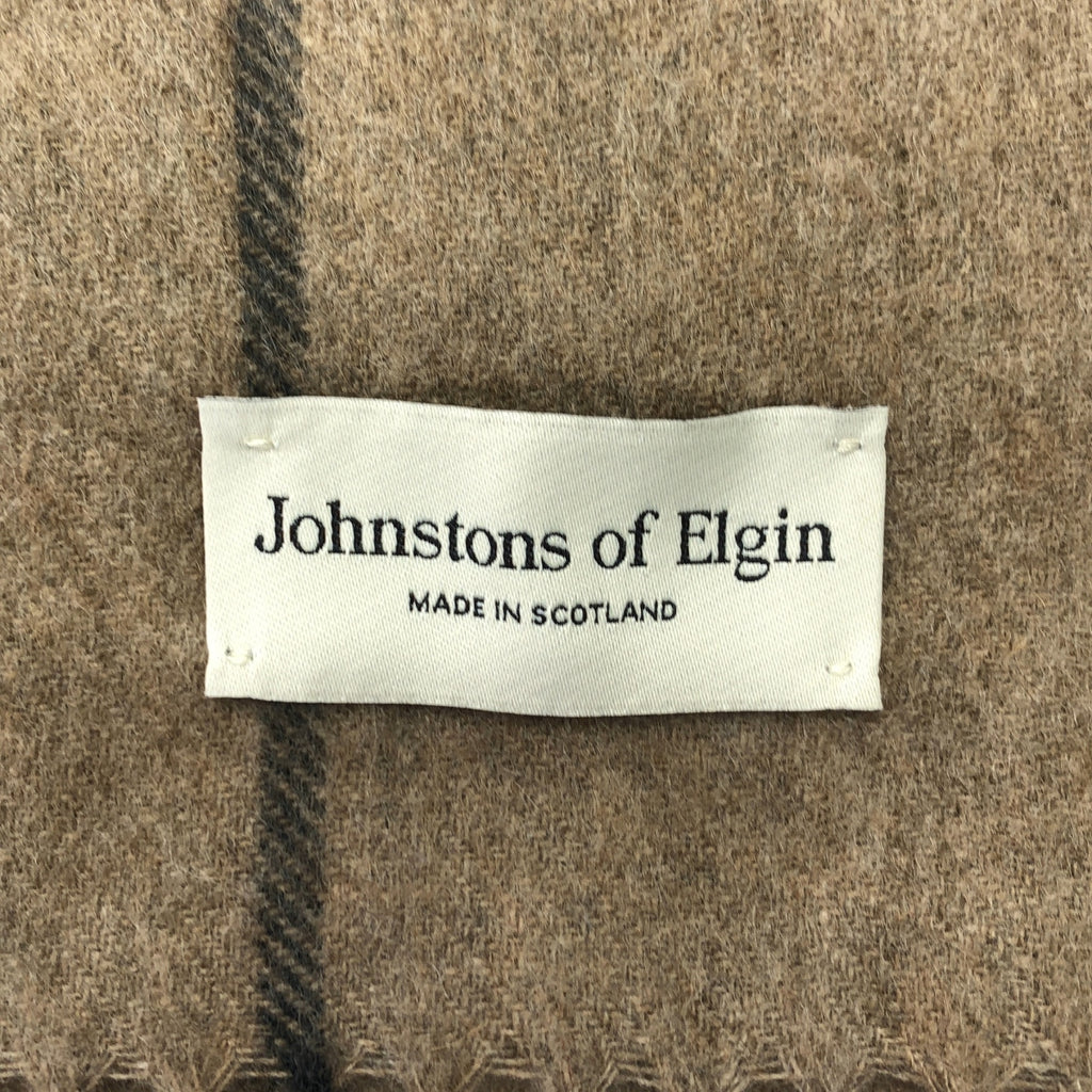 【미품】 JOHNSTONS OF ELGIN / 존스턴스 오브 엘건 | 캐시미어 체크 프린지 머플러 | 멀티 컬러 | 여성
