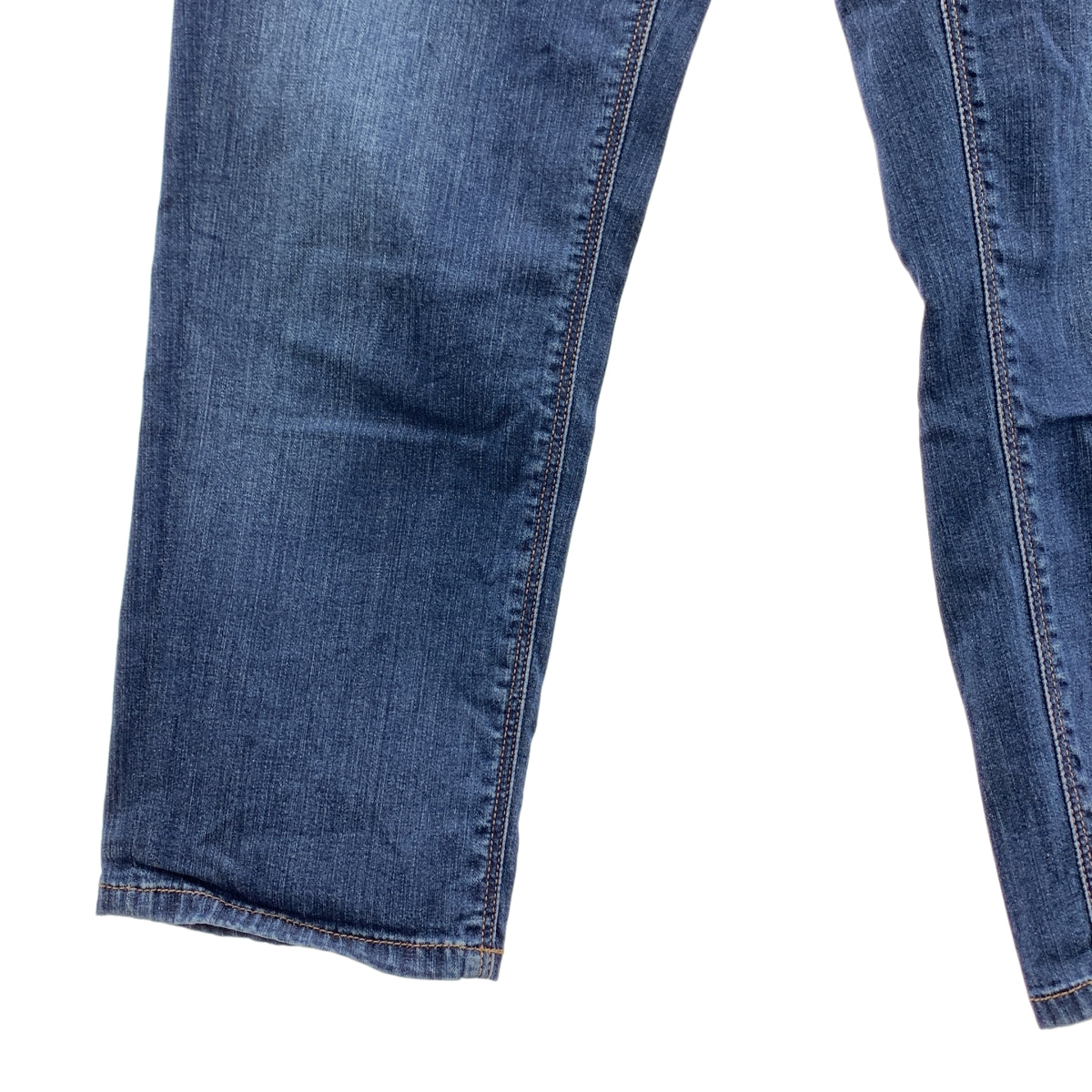 PRADA / 프라다 | 로고 가죽 패치 데님 바지 | 25 | 인디고 | 여성